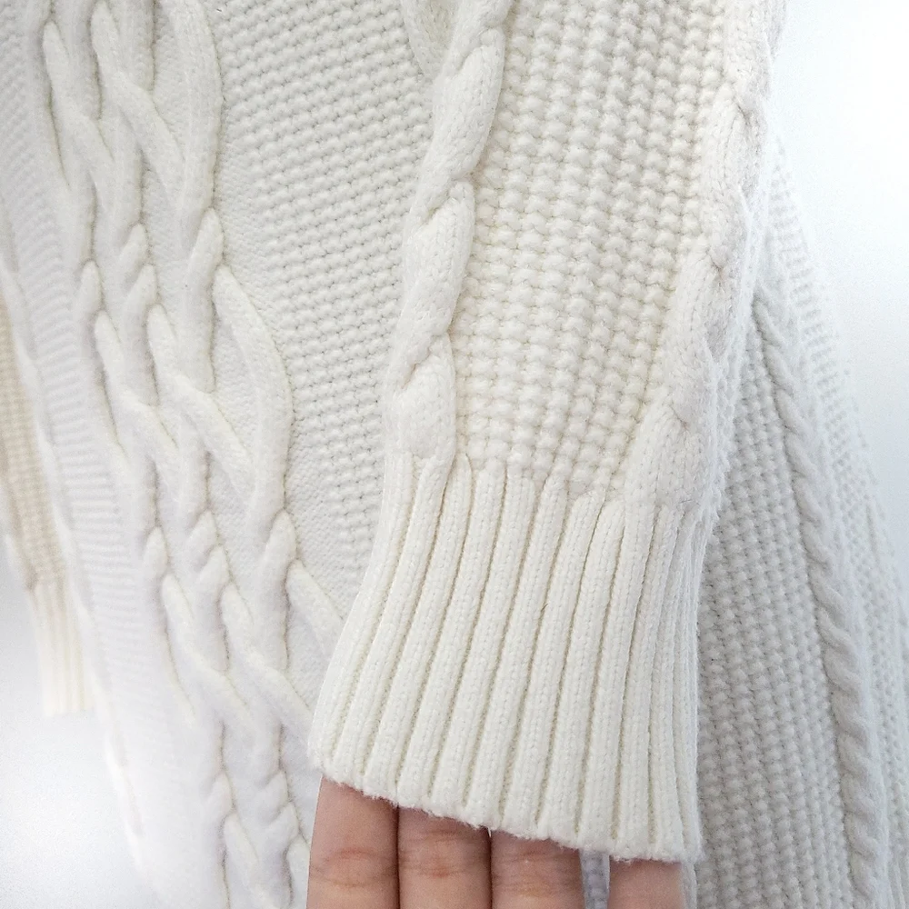 Aritzia Sunday Best Demi Chunky Cable Knit Ribbed Sweater Dress - Picture 8 of 14